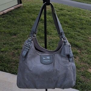 Coach Madison Maggie Grey Silvery Silky bag